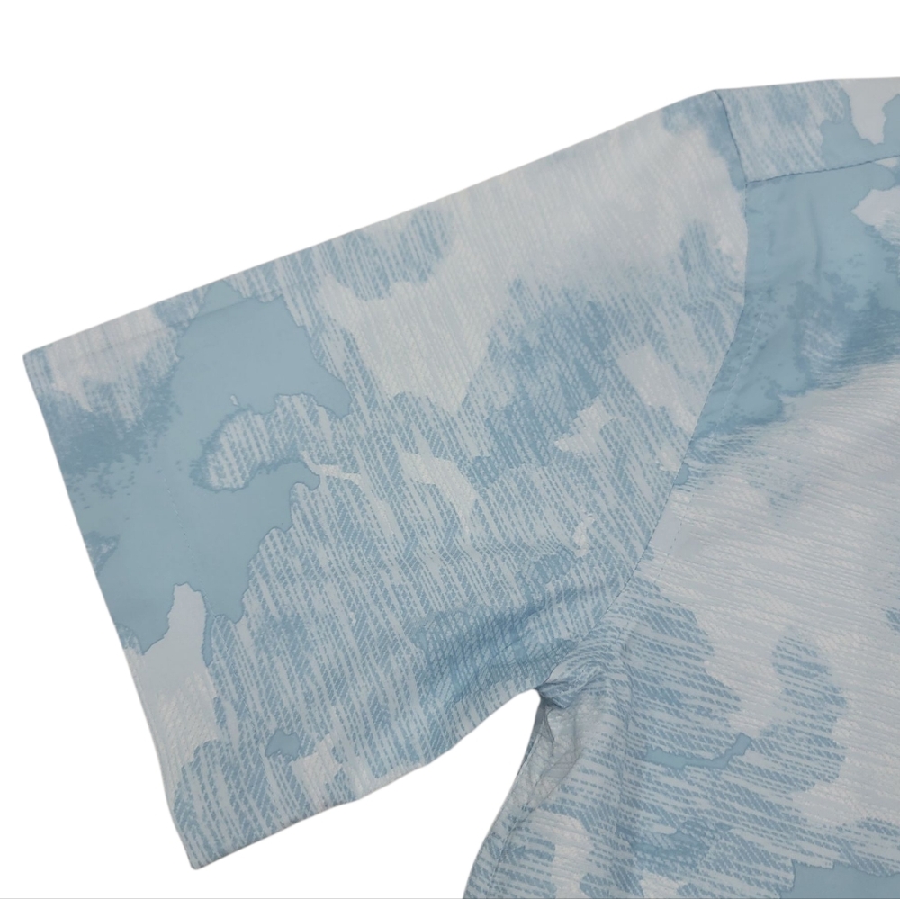 PGA Tour Apparel Abstract Sky Print Golf Shirt Blue Lightweight Sporty Men's S - Picture 10 of 16